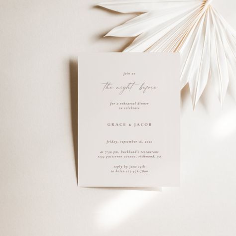 Elegant Bohemian Ivory Minimalist Rehearsal Dinner Invitation Ethereal Wedding Invitations, Elegant Rehearsal Dinner, Modern Wedding Design, Wedding Rehearsal Dinner Invitations, Elegant Bohemian, White Bridal Shower, Rehearsal Dinner Invitation, Ethereal Wedding, Modern Minimalist Design