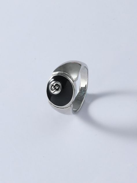 Mens Fashion Jewelry Accessories, 8 Ball Ring, Stussy Ring, Stussy Jewelry, Streetwear Rings, Masculine Rings, Rings Aesthetic Silver, Cool Rings, Male Ring