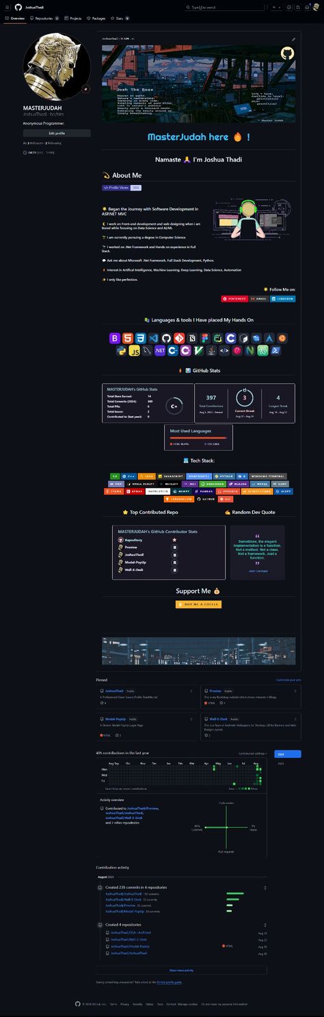 MASTERJUDAH--GITHUB profile Css Ideas, Linux Rice, Github Profile, Vs Code, Computer Science Programming, Basic Computer Programming, Web Development Programming, Enterprise Architecture, Astronomy Facts