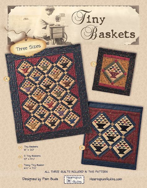 Heartspun Quilts ~ Pam Buda Quilts Designs, Pam Buda, Basket Wall Hanging, Basket Quilts, Apple Baskets, Hanging Quilts, Sewing Circles, Half Square Triangle Quilts, Basket Wall