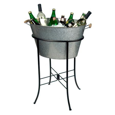 Party Tub, Party Stations, Utilitarian Design, Galvanized Tub, Wine Ice Bucket, Rustic Party, Beverage Tub, Wine Refrigerator, Wine Chillers