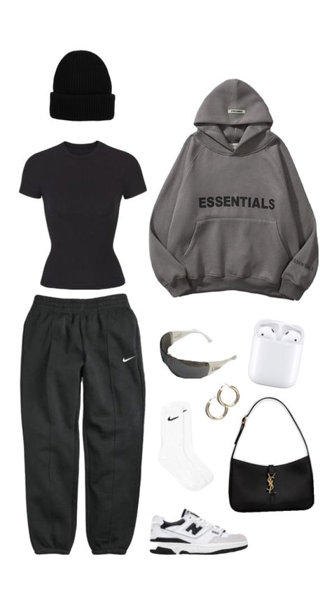 #essentials #hoodie #outfit #comfy #fit #fitspo #outfitinspo #newbalance #airpods #beauty #foryou Outfits With Jeans Winter, Cute Simple Outfits With Jeans, Simple Outfits With Jeans, Summer Date Night Outfit, Essentials Hoodie, Fashion Bella, Trendy Outfits For Teens, Cute Lazy Day Outfits, Lazy Outfits