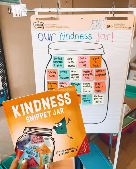 Books To Read Preschoolers, Abc Of Kindness, Schoolwide Kindness Project, Kindness Day At School, A Spot Of Kindness Activities, Prek Sel Activities, Class Kindness Activities, Kindness Snippet Jar Activities, Elementary Sel Lessons