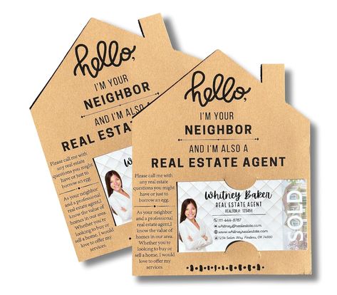 These real estate neighborhood cards offer bulk convenience for widespread outreach. This means you'll have plenty of your neighbor realtor cards to connect with every corner of your neighborhood, whether you're leaving them on doors, handing them out at local events, or including them in mailers. Strengthen your community ties and showcase your real estate expertise with ease, thanks to this generous bulk supply of real estate mailers. Real Estate Mailers, Realtor Handouts, Real Estate Christmas Cards, Realtor Cards, Real Estate Agent Marketing, Real Estate Advertising, Insurance Marketing, Real Estate Gifts, Realtor Marketing