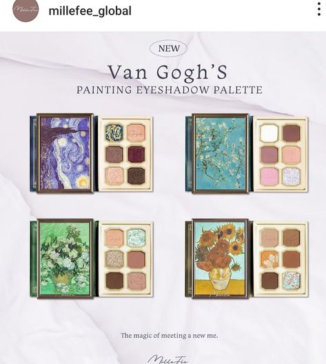 Makeup Pallets Aesthetic, Eyeshadow Pallets Aesthetic, Van Gogh Makeup, Makeup Pallettes, Makeup Pallets, Fancy Makeup, Eyeshadow Palettes, Eyeshadow Pallets, Eye Makeup Art