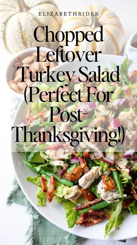 Chopped Leftover Turkey Salad is the perfect way to repurpose the best parts of your Thanksgiving feast.Okay, if I’m being honest, my favorite part of Thanksgiving is probably the cornbread. But let’s face it, “leftover cornbread salad” doesn’t have quite the same ring to it.As much as I LOVE Thanksgiving (seriously, who doesn’t?) the next few days are always a struggle.#ChoppedTurkeySalad #PostThanksgivingTurkeySalad #EasyTurkeySalad #HealthyLeftoverTurkey Leftover Turkey Salad Recipes, Leftover Turkey Salad, Leftover Green Beans, Turkey Salad Recipe, Quick Turkey, Turkey Chops, Leftover Cornbread, Cornbread Salad, Healthy Pantry