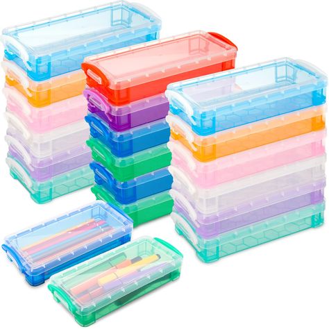 PRICES MAY VARY. Ideal for Wide Applications: package includes a set of 24 pieces of clear pencil boxes in the package, which are sufficient for a variety of uses such as classrooms, offices, art studios, and more; These pencil boxes are an essential tool for systematically managing your stationery, keeping them close at hand and well arranged Adequate Room for Your Needs: the plastic pencil case is quite spacious, measuring approximately 8.27 x 3.94 x 1.57 inches/ 21 x 10 x 4 cm, providing ampl Plastic Pencil Case, Plastic Pencil Box, Watercolor Pens, Large Pencil Case, Diy Planner Notebook, Classroom Prizes, Pencil Storage, Pen Storage, Crayon Box