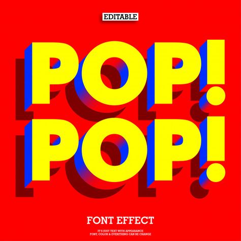 Simple fun and friendly pop font Premium... | Free Vector #Freepik #freevector #background #banner #poster #vintage Pop Art Font, Typographic Layout, Colorful Alphabet, Font Effect, Fun Fonts, 3d Type, Illustrator Design Tutorial, 타이포그래피 포스터 디자인, Poster Banner