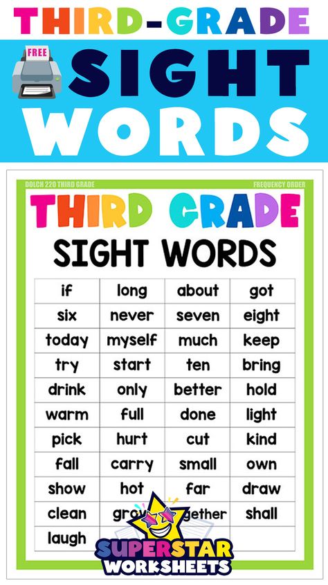 Free third-grade sight word printables, activities, flashcards, charts, games, and so much more! Third Graders need repetition when learning to read sight words. These activities support that! #worksheets #printables #sightwords #games #activities #free #worksheets Third Grade Words, Third Grade Sight Words Printable, Third Grade Activities Free Printable, Sight Word Activities 2nd, Teacher Tiktok, Third Grade Reading Worksheets, Sight Word Printables, 3rd Grade Spelling Words, Third Grade Homeschool