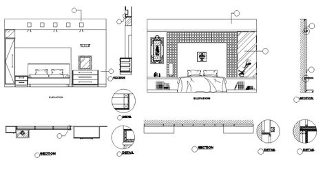 Master bedroom elevation dwg file - Cadbull Bedroom Elevation Drawing, Bedroom Elevation, Furniture Elevation, Bedroom Section, Bedroom Lamps Design, Luxury Plan, Elevation Drawing, Bedroom Drawing, Interior Design Renderings