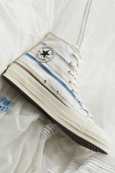 Converse Chuck 70 Beach Wishlist, Pattern Converse, Retro Crafts, Striped Sneakers, Sneaker Lovers, New Converse, Converse Chuck 70, High Top Sneaker, Retro Stripes