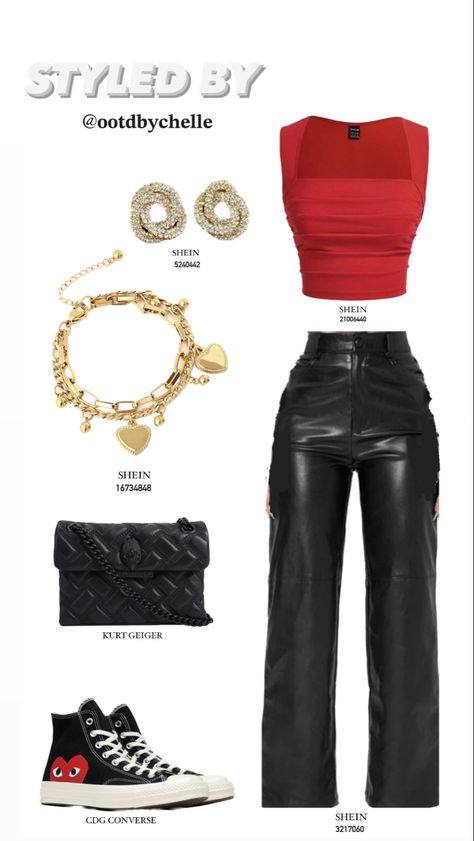 Shein Buchifresa Outfits, Outfits Navidad 2022, Red Winter Outfits Aesthetic, Shein Christmas Outfits, Shein Outfits 2024, Spring Shein Outfits, Red And Black Outfits, Latina Fashion Outfits, Looks Party