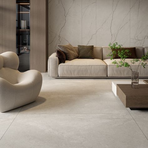 Cheapest Tiles offers a wide variety of Crown Stone Bianco Matt Stone Look Tile 750x1500 (code: 02881) at competitive prices. Explore our range and order online today! White Tile Wall Living Room, Ceramic Floors Living Room, Ceramic Floor Living Room Interior Design, Tiles Floor For Living Room, Marble Tile Living Room Interior Design, Floor Ceramics Ideas Living Room, Large Format Tile Living Room, Large Tiles Living Room, Tiles Flooring Living Room