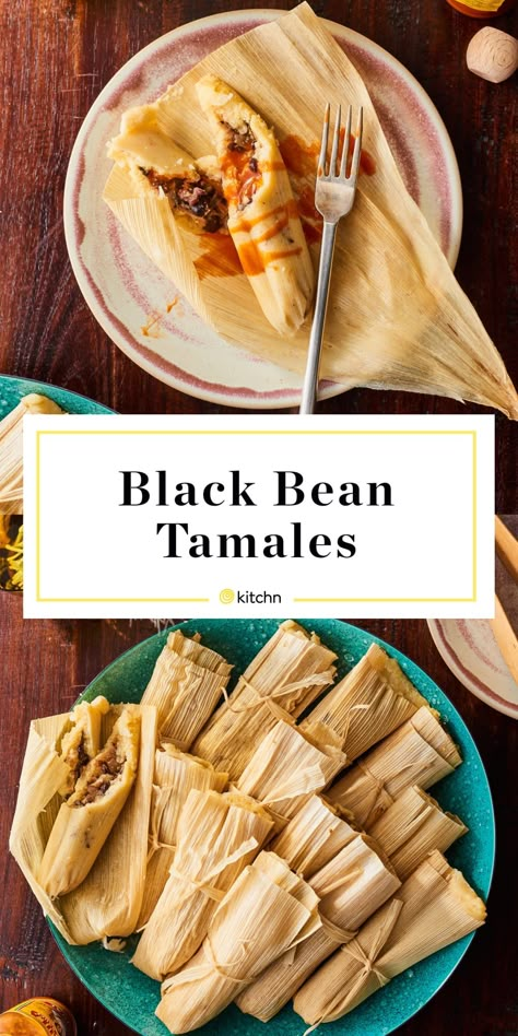 Black Bean Tamales, Bean Tamales, Vegetarian Tamales, Vegan Tamales, People And Food, Southern Thanksgiving, Tamale Recipe, Vegan Mexican Recipes, Mexican Dinner Recipes