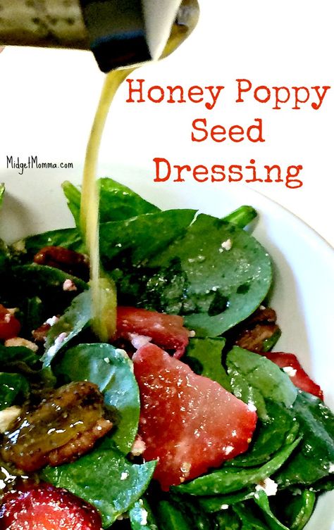 This Easy Honey Poppy Seed Salad Dressing Recipe is my favorite Poppy seed Salad dressing. Homemade and easy to make Honey Poppy Seed Salad Dressing. Salad Dressing With Olive Oil, Dressing With Olive Oil, Poppy Seed Salad Dressing, Poppy Seed Salad, Spinach Avocado, Seed Salad, Poppyseed Dressing, Salad Dressing Recipe, Easy Salad Dressing