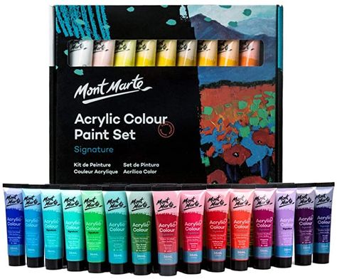 Mont Marte Acrylic, Painter Photography, Art Studio Organization, Painting Birthday, Acrylic Tube, Paint Tubes, Art Decor Diy, Acrylic Paint Set, Cute School Supplies