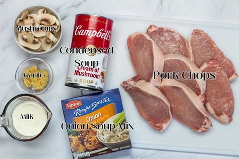 Pork Chop Recipes With Onion Soup, Pork Chops In The Crock Pot Onion Soup, Pork Cutlets In Crockpot, Onion Soup Mix Pork Chops Slow Cooker, Crockpot Smoother Pork Chops, Creamy Mushroom Pork Chops Crock Pot, Mushroom Pork Chop Recipes Crockpot, Pork Chops With Onion Soup Mix Lipton Crock Pot, Lipton Onion Soup Pork Chops Crock Pot