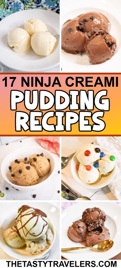 Check out 17+ of the BEST Ninja Creami Pudding Recipes! Whether you are just getting started with the Ninja Creami ice cream maker or consider yourself a pro at creating recipes for your Ninja Creami creations, I’ve got the perfect Ninja Creami Pudding recipes for you, all in one place! Ninja Blender Dough Recipes, Ninja Creamy Easy Recipes, Ninja Creami Pudding Ice Cream Recipes, Recipes For Ninja Ice Cream Maker, Fall Ninja Creami Recipes, Ninja Creami 11 In 1 Recipes, Ninja Creami Cocktails, Ninja Creami Ice Cream Recipes Using Pudding, Ninja Creami Ice Cream Cheesecake