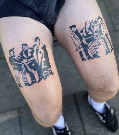 Beastie Boys Tattoo, Types Of Tattoo Art Styles, The Boys Tattoo, Girlfriend Tattoos For Men, Funky Tattoo Ideas, Flower Tattoos For Men, Tattoos For Two, Tattoo Composition, Edgy Tattoo