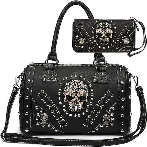 ☆Cotton,Leather,Polyester Blend
☆Imported
☆Brand: Cowgirl Trendy Made Of Vegan Leather - High Quality PU Leather- With a Cotton/Polyester blend lining Art Purse, Skull Handbags, Skull Purse, Skull Day Of The Dead, Skull Bags, Concealed Carry Purse, Waterproof Tote, Punk Art, Design Clothes