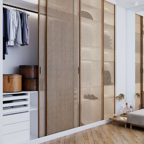 Warsaw White on Behance 2 Sliding Door Wardrobe Design, Sliding Wardrobe Design, Sliding Door Wardrobe Designs, House Closet, Bedroom Built In Wardrobe, Sliding Wardrobe Doors, Bright Apartment, Build A Closet, Sliding Closet Doors