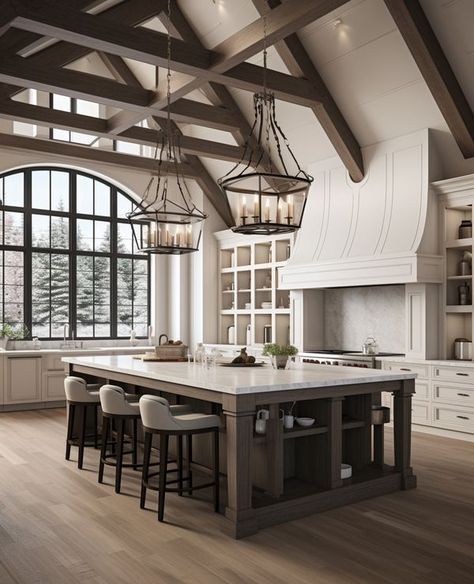 Cafehailee - Serendipitous love tableau 🥰🥰🥰 Vaulted Ceiling Kitchen, Country Kitchen Ideas, Family Farmhouse, Kitchens Ideas, Country Vibes, Design Home App, Huge Kitchen, Jones Family, Dream Kitchens