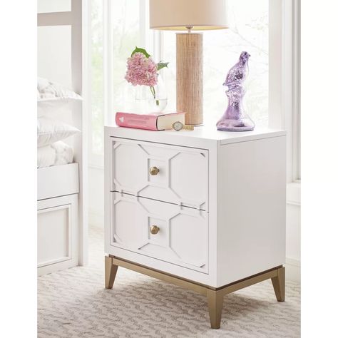 Rachael Ray Home Chelsea 2 Drawer Nightstand | Wayfair White And Gold Nightstand, Ray White, Nightstand Decor, Kids Nightstand, White Nightstand, Kids Bedroom Sets, Rachael Ray, Furniture Hacks, Classic Kids