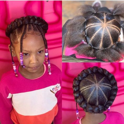 Kids Halo Braid Hairstyles, Kids Halo Braid, Halo Braid Natural Hair, Braided Halo Hairstyle, Toddler Braid Styles, Babies Hairstyles, Braids For Black Kids, Kids Crochet Hairstyles, Halo Braids