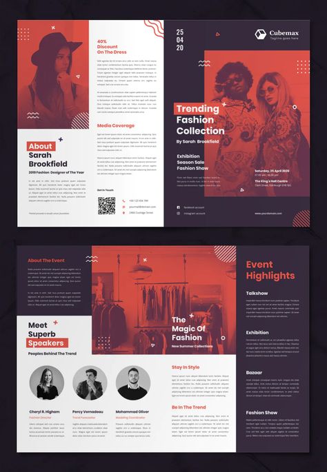 Fashion Show Bi-Fold Brochure Template AI, EPS, PSD Bi Fold Brochure, Duo Tone, Fold Brochure, Fashion Media, Brochure Design Template, Corporate Business, Business Brochure, Brochure Design, Brochure Template