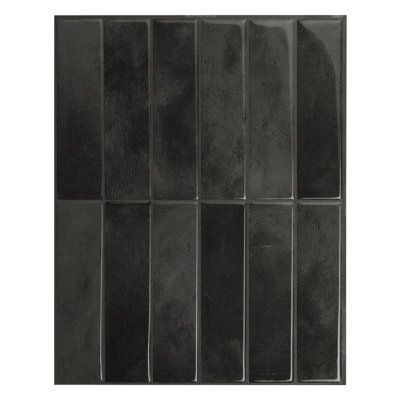 Premium peel-and-stick tiles made in North America: buy locally from the market leader in self-adhesive wall tiles. At Smart Tiles, we offer a large selection of easy-to-install, high-quality backsplash tile designs. Each pack of 4 tiles covers 2.8 sq ft (0.26 m2). Color: Black | Smart Tiles Peel & Stick Gel Backsplash Tile Morocco 12" x 9" Gel in Black | 0.07 D in | Wayfair SM1229G-04-QG Bathroom Wall Coverings, Self Adhesive Backsplash, Adhesive Backsplash, Backsplash Tile Design, Different Shades Of Black, Stick Tile Backsplash, Self Adhesive Wall Tiles, Black Backsplash, Smart Tiles