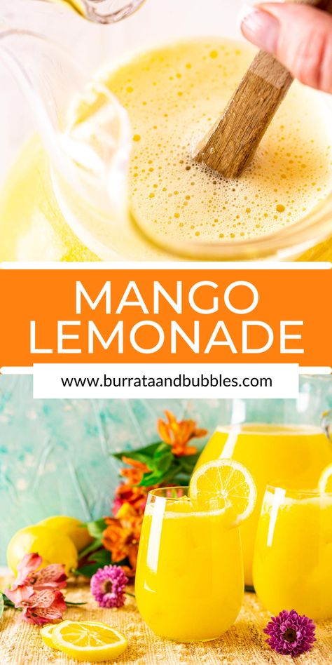 Mango Lemonade Recipe, Hawaiian Drinks, Mango Lemonade, Mango Drinks, Drink Recipes Nonalcoholic, Summer Drink Recipes, Iced Tea Recipes, Lemonade Drinks, Refreshing Drinks Recipes