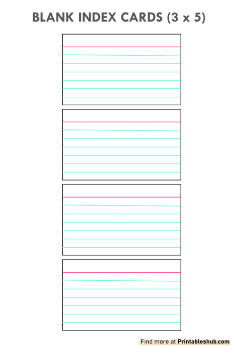 Printable Blank Index Cards Template PDF Free Printable Index Cards, Printable Index Cards, Flashcard Template, Envelope Printing Template, Index Card Binder, Organizing Thoughts, Printable Note Cards, Graphic Organizer Template, Printable Calendar Pages