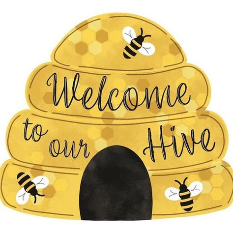 Welcome To Our Hive, Wreath Display, Bee Themed Classroom, Bee Classroom, Sweeter Than Honey, Bee Drawing, Bee Sign, Bee Wreath, Bee Inspired