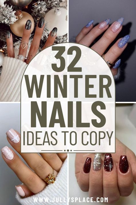 winter nails, winter nail ideas, winter nail designs, winter manicure Winter Nails Minimalist, Snowflake Nail Design, Winter Nail Ideas, Holiday Nails Winter, Glitter Accent Nails, December Nails, Winter Manicure, Square Nail Designs, Plaid Nails