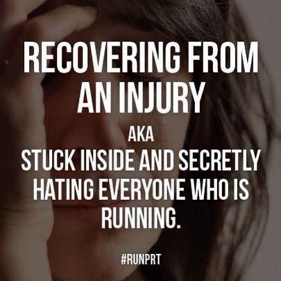 Haha this is so how I feel...even when I'm not recovering from an injury, just not running consistently lol Sports Injury Quotes, Injury Recovery Quotes, Injury Quotes, Running Injury Prevention, Acl Recovery, I Love To Run, Running Injuries, Injury Recovery, Running Humor