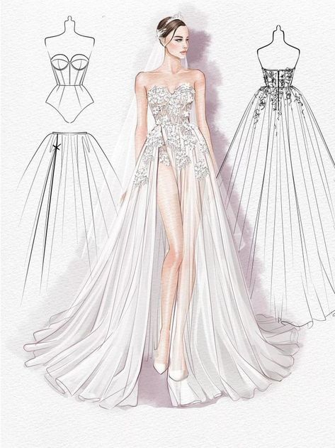 Wedding Dress Sketch, Wedding Dress Drawings, Fashion Sketchbook Inspiration, Wedding Dress Illustrations, Funny Airport Signs, Airport Signs, Dress Sketch, Fashion Model Sketch, Wedding Dress Sketches