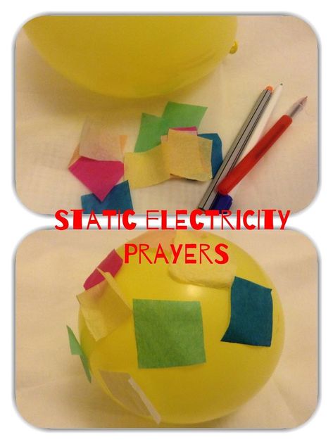 Flame: Creative Children's Ministry: Static Electricity Prayers The Lords Prayer Craft Preschool, Bible Is God's Word Craft, Myth Busters For Kids Activities, Teaching Prayer To Kids, Prayer Activities, Prayer Crafts, Sunday School Object Lessons, Kids Prayer, Prayer Ideas