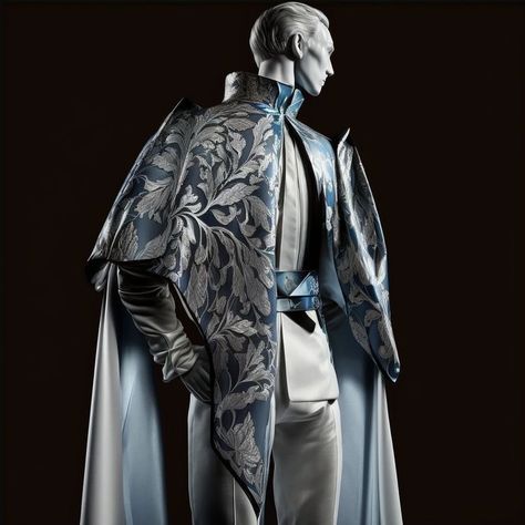 White And Blue Fantasy Outfit Male, Dnd Fancy Clothes Male, Blue Fantasy Outfit Male, Fantasy Formal Wear Male, Male Fantasy Clothing Royal, Mens Fantasy Fashion, Fantasy Suits Male, Fantasy Male Outfit, Fantasy Outfits Male