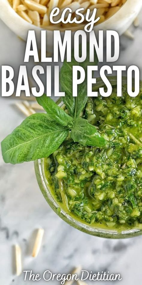 Almond Pesto Recipe, Homemade Pesto Recipe, Almond Pesto, Homemade Pesto Sauce, Basil Pesto Recipes, Basil Recipes, How To Make Pesto, Kale Recipes, Savoury Recipes