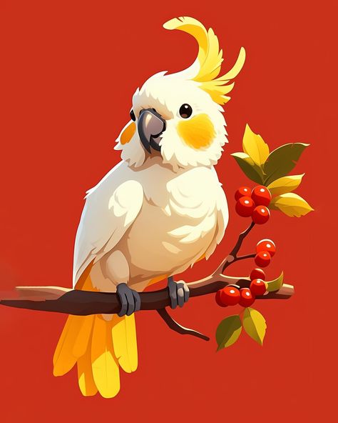 Hey, Conrad! Meet our lovely Cockatoo Conrad and also bring him to your home as beautiful illustration! Conrad The Cockatoo - Exclusive Illustration 🖼️ *High-Quality print *Available in various sizes *Perfect for kids rooms, living rooms or offices Don‘t miss out - Link in Bio! #minimalist #illustration #digitalillustrations #wild #adventure #cockatoo #inspiration #i̇llustragram #creative #decor #kidsroom #unique #animal #artgallery #homedecor #design #animalillustration #shop #highqualiti... Parrots Illustration, Animals Illustration Design, Cockatoo Drawing, Bird Illustration Design, Cockatoo Illustration, Wild Animals Illustration, Animal Meeting, Cute Animals Illustration, Cockatoo Art