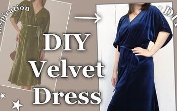 This is a guide to making a DIY wrap velvet dress with a maxi skirt. Learn how to sew a velvet dress using your own measurements and a base top pattern, with this simple step-by-step tutorial. Velvet Dress Pattern Sewing, Velvet Dress Pattern, Long Flowy Skirt, Velvet Wrap Dress, Diy Wrap, Easy Hair Updos, Heatless Curls, Dress Tutorials, Hat Patterns