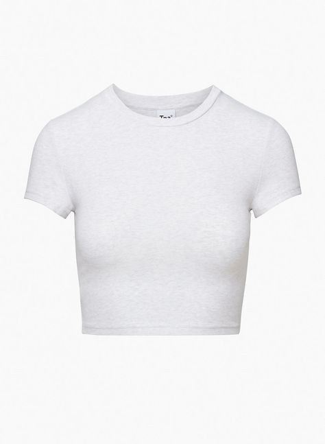 Tna Tnachill Ortiz Cropped T-Shirt - Heather Cloud White Everyday Stretches, Cropped White Tee, T Shirt Png, T Shorts, The Smiths, Crop Top Shirts, Cropped T Shirt, Basic Shirts, Basic Tops