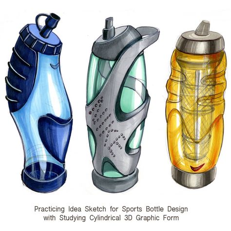 Water Bottle Design Sketch, Futuristic Water Bottle, Water Bottle Design Ideas Inspiration, Futuristic Objects Design, Bottle Drawing Sketch, Bottle Design Sketch, Water Bottle Sketch, Water Bottle Design Ideas, Futuristic Objects