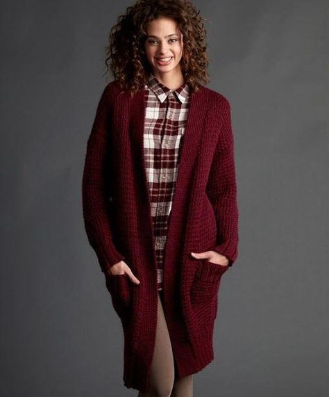 Long Weekend Knitted Cardigan Long Cardigan Knitting Pattern Free, Minecraft Knitting, Long Cardigan Knitting Pattern, Patons Classic Wool, Poncho Design, Women Long Cardigan, Knit Cardigan Pattern, Cardigan Knitted, Knitting Patterns Free Cardigans