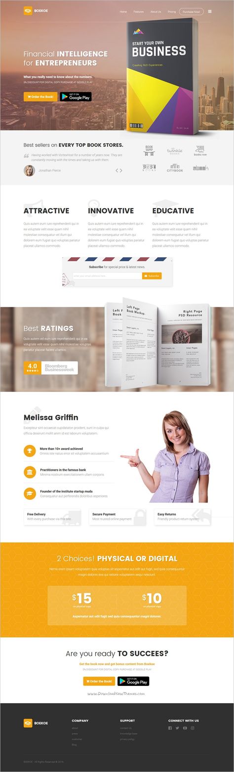 Boekoe is a wonderful responsive 2 in 1 #HTML template for #book publisher or other business #landingpage website download now➩ https://themeforest.net/item/boekoe-book-landing-page/18723079?ref=Datasata Book Publishing Website Design, Ebook Landing Page Design, Book Landing Page, Ebook Landing Page, Book Advertisement, Business Landing Page, Book Website, Cv Original, Book Advertising