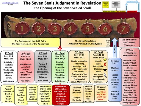 Seven Seals of the Large Scroll The Seven Seals, Bible End Times, Revelation Study, Seven Trumpets, Seven Seals, Great Tribulation, Revelation Bible Study, Revelation Bible, New Testament Bible