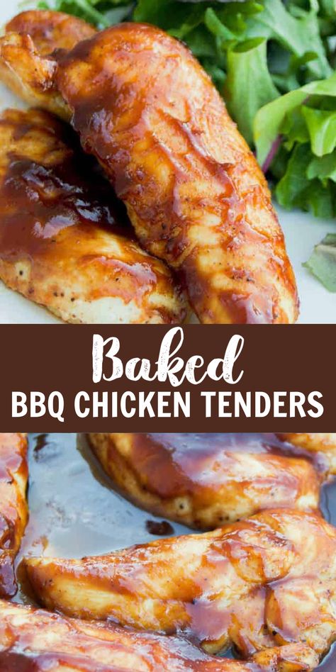 Baked Bbq Chicken Tenders, Chicken Tenderloins In Oven, Baked Barbeque Chicken, Chicken Tenders Oven, Bbq Chicken Tenders, Chicken Tender Recipes Baked, Baked Chicken Tenderloins, Tenders Recipes, Tender Recipes