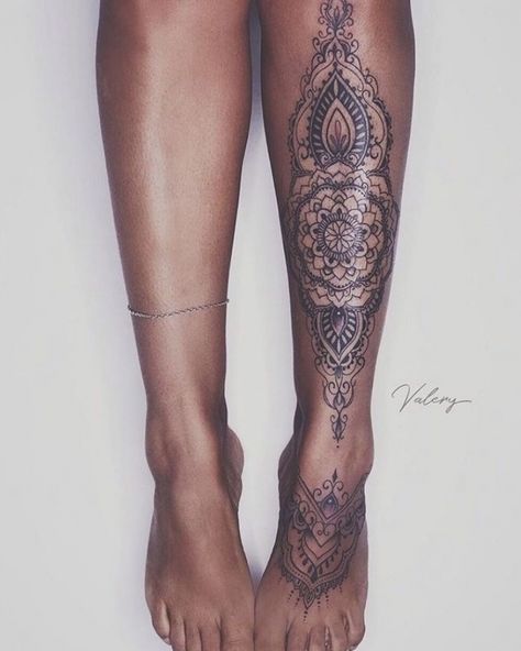 Leg Mandela #tattoosforwomen #tattoos #tattoo Shin Ankle Tattoo Women, Leg Tattoos For Women Unique, Shin Tattoo Mandala, Mandala Ankle Tattoo Wrap Around, Women Shin Tattoos, Womens Shin Tattoo, Foot Mandala Tattoo, Shin Tattoos For Women Ideas, Shin Tattoo Womens