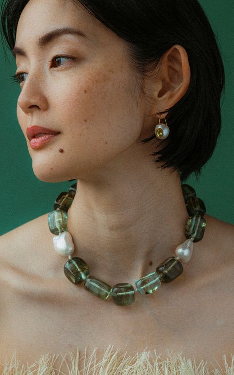 Women's Lizzie Fortunato Fall/winter 2024 Collection | Moda Operandi Lizzie Fortunato Earrings, Ceramic Jewerly, Indie Jewelry, Lizzie Fortunato, Wedding Guest Looks, Fall Winter 2024, Glass Bead Necklace, Winter 2024, Sea Green