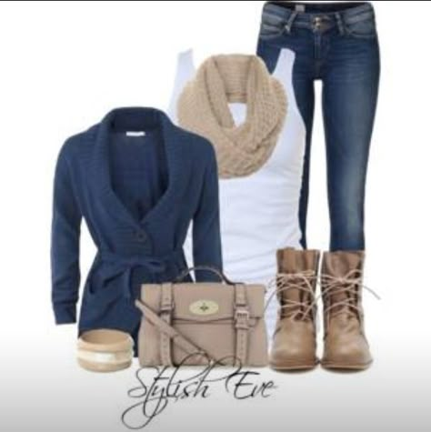 That sweater is just gorgeous! Looks Jeans, Stylish Eve, Mode Casual, Blue Cardigan, Mode Vintage, Fashion Mode, Mode Inspiration, Fall Winter Outfits, Outfits Casuales